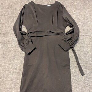Long Sleeve Long Black Dress, size medium